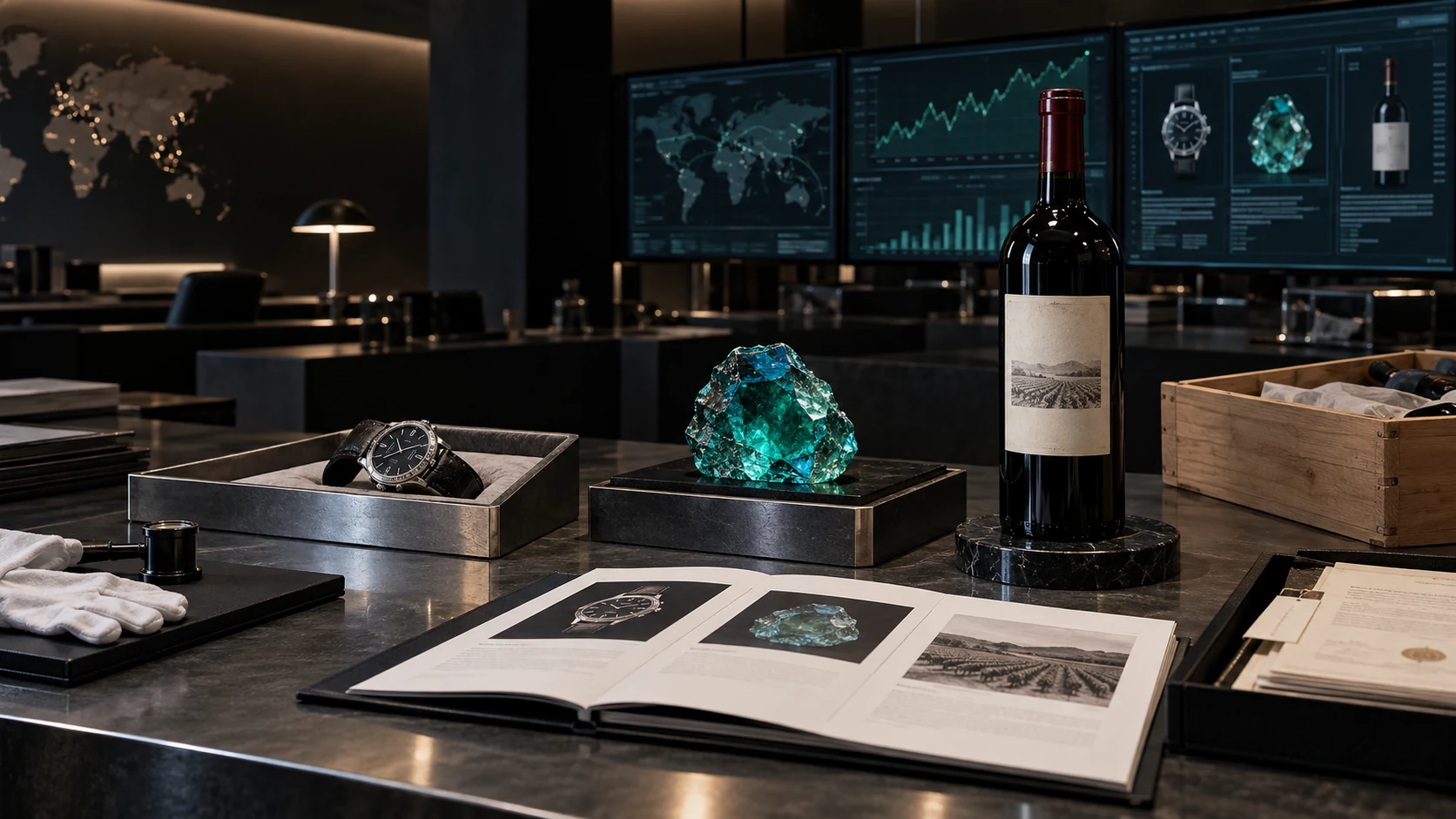 Investment-grade watches, gemstones and fine wine in an institutional market-intelligence environment